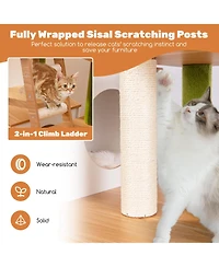 Cozito Cat Litter Box Enclosure with Cat Tower 69 in Sisal Post