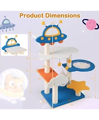 Cozito Cat Tree 49 inch with Ufo Perch Space Capsule Sisal Posts