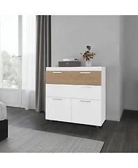 Fm Furniture Vangoh Modern Storage Cabinet with Drawers and Concealed Storage