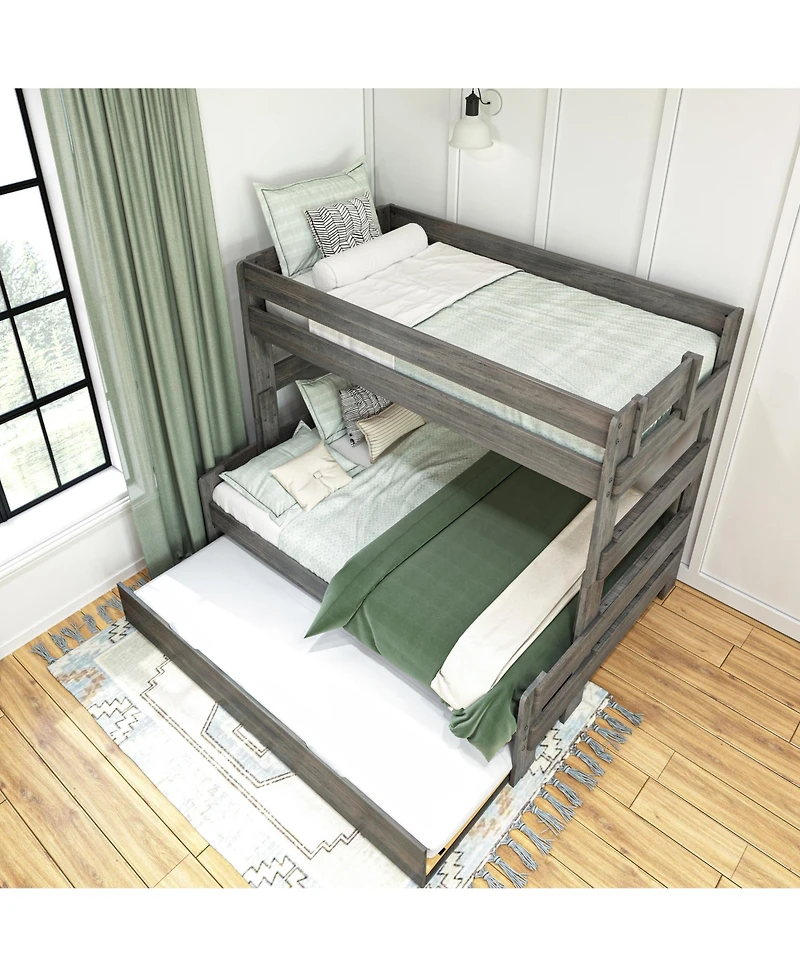 Max & Lily Farmhouse Twin over Full Bunk Bed with Trundle
