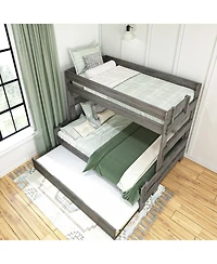 Max & Lily Farmhouse Twin over Full Bunk Bed with Trundle