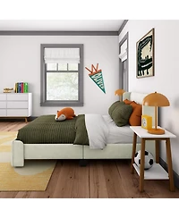 Max & Lily Full Upholstered Rectangular Headboard Platform Bed Frame with 2 Drawer Side Storage