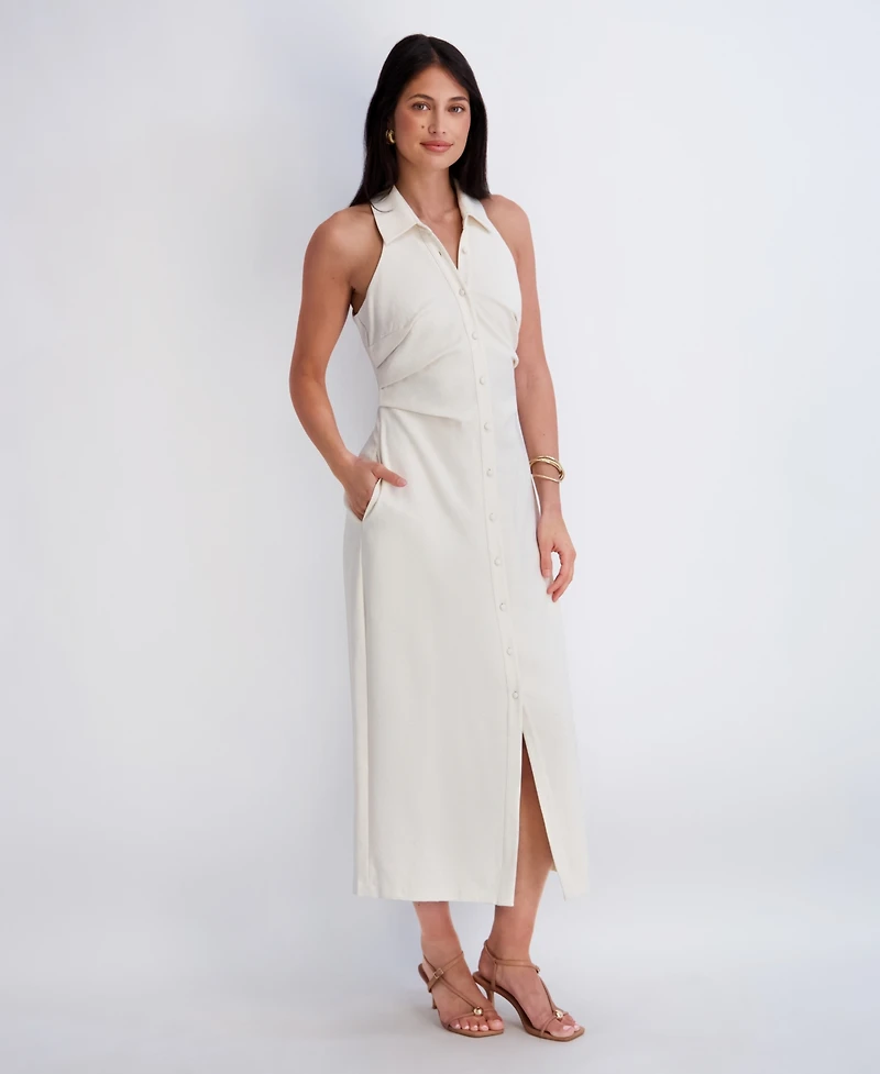 Kensie Women's Collared Sleeveless Woven Dress