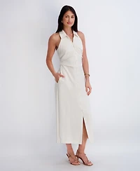 Kensie Women's Collared Sleeveless Woven Dress