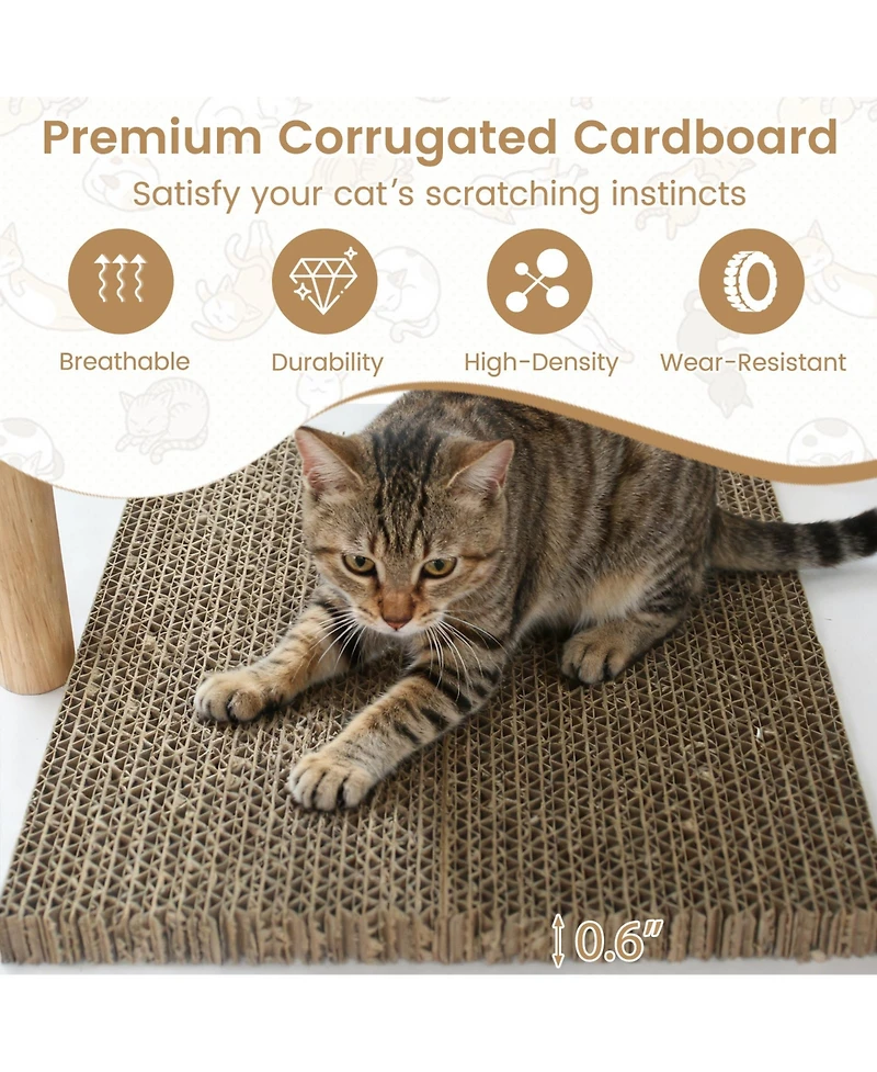 Cozito Cat Tower 40 in Wood with 2 Corrugated Cardboard Pads