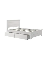 Max & Lily Full Bed Frame with Storage Drawers, Solid Wood Platform for Kids
