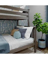 Max & Lily Solid Wood Bunk Bed, Twin over Full with Ladder on End for Kids