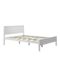 Max & Lily Queen Bed Frame, Solid Wood Classic Platform with Panel Headboard for Kids