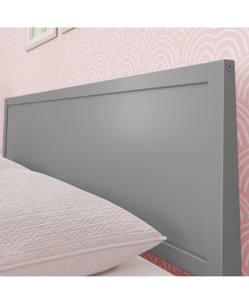 Max & Lily Queen Bed Frame, Solid Wood Classic Platform with Panel Headboard for Kids
