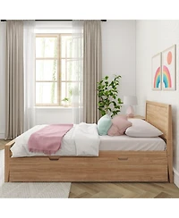 Max & Lily Twin Bed with Trundle, Classic Solid Wood Platform Panel Headboard