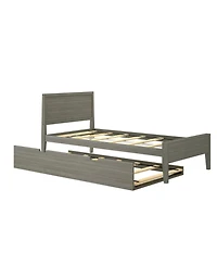 Max & Lily Twin Bed with Trundle, Classic Solid Wood Platform Panel Headboard
