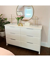 Max & Lily 6 Drawer Dresser, Storage Drawers Farmhouse Solid Wood Bedroom Dressers
