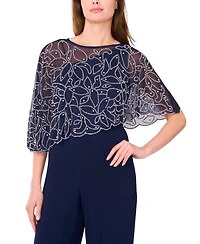 Msk Petite Polyester-Blend Crewneck Jumpsuit