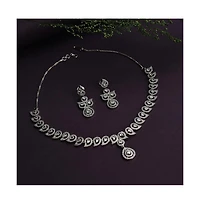 Sohi Women's Crystal Bling Necklace And Earrings (Set Of 2)