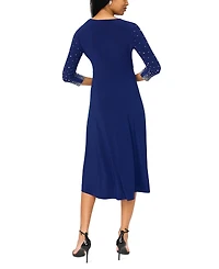 Msk Women's V-Neck Midi Dress