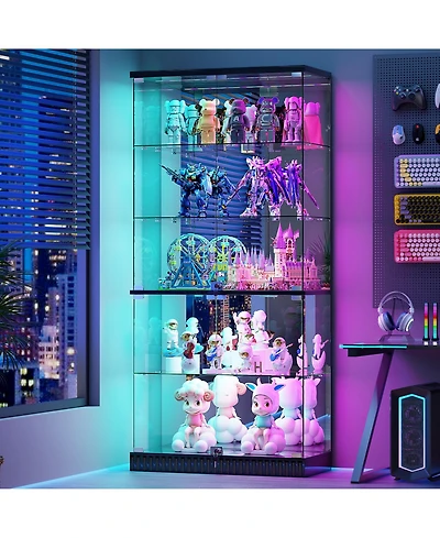 Vlsrka Glass Display Cabinet with Rgb Lights
