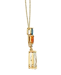 Macy's Multi-Gemstone (3-7/15 ct. t.w.) & Diamond Accent Pendant Necklace in 10k Yellow Gold
