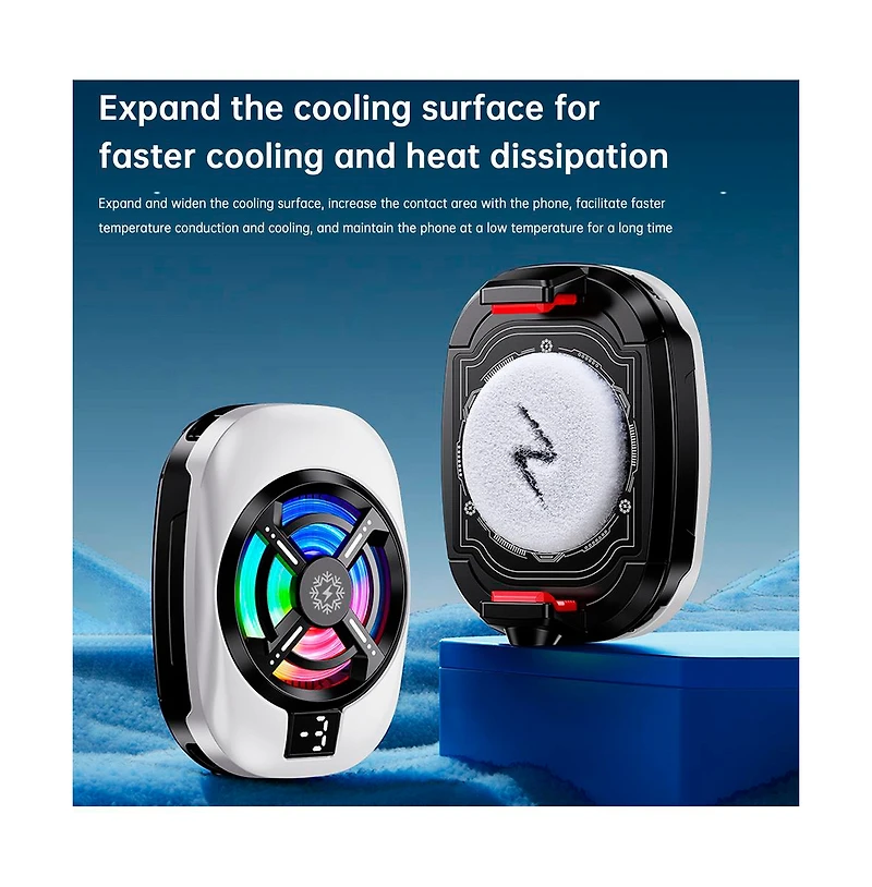 Artudatech Semiconductor Phone Cooler with 3-Speed Fan and Rgb Light