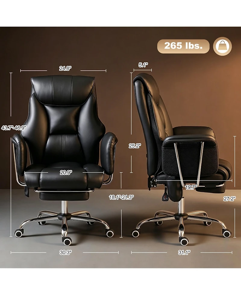 Homcom Massage Office Chair with 6 Points Vibration, Desk Chair,