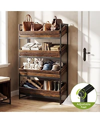 Tribesigns 4-Tier Fruit and Vegetable Storage Basket Stand Rack, Retail Display Shelf, Large Snack Shelf