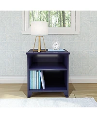 Max and Lily Classic Wood Nightstand with Shelves, Kids Bedside Table/End Table, Small for Bedroom