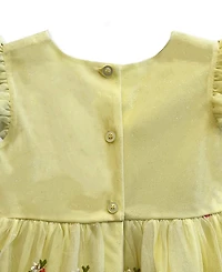 Blueberi Boulevard Girls' 2T-6X Floral Embroidered Smocked Tiered Dress