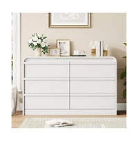 gaomon Arched 6 Drawer Dresser, Modern Wood Storage Chest with Curved Design