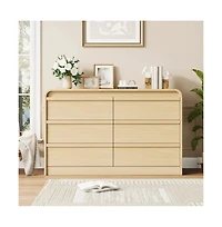 gaomon Arched 6 Drawer Dresser, Modern Wood Storage Chest with Curved Design