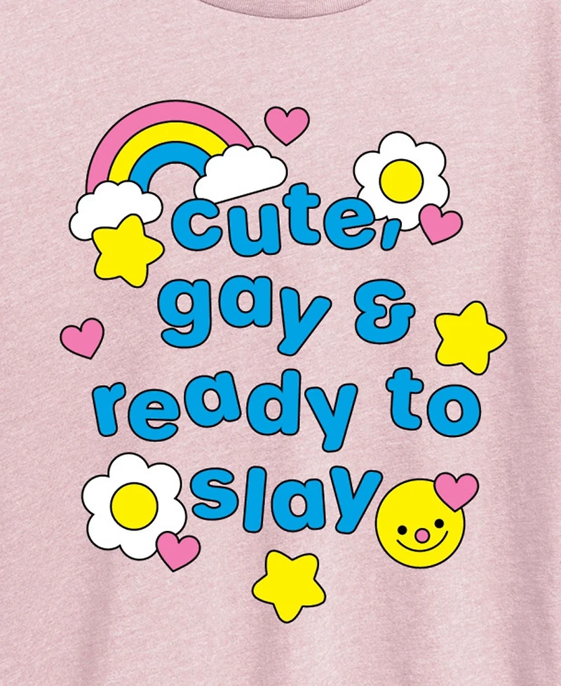 Hybrid Apparel Plus Instant Message Pride Cute Gay Ready Slay Short-Sleeve Graphic T-Shirt