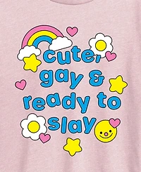 Hybrid Apparel Plus Instant Message Pride Cute Gay Ready Slay Short-Sleeve Graphic T-Shirt
