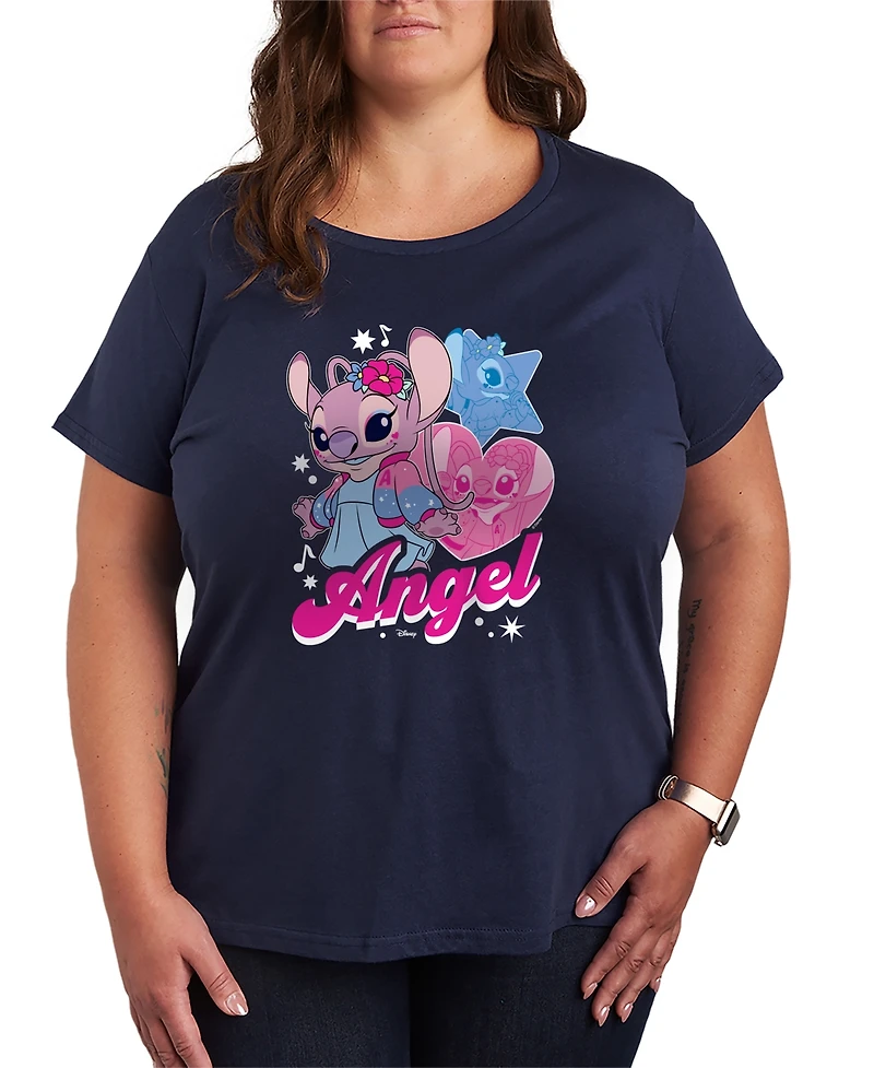 Hybrid Apparel Plus Lilo Stitch Angel Popstar Short-Sleeve Graphic T-Shirt