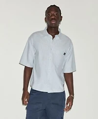 Converse Mens Striped Oxford Short Sleeve Shirt Utility Shorts