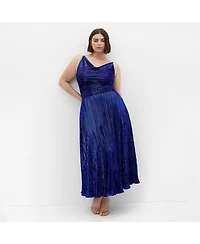 City Chic Women's Kamila Cowl Neck Metallic Dress