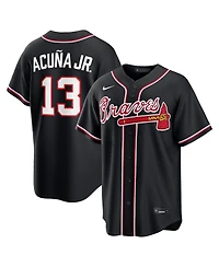 Nike Men's Ronald Acuna Jr. Black Atlanta Braves 2026 Replica Fashion Jersey