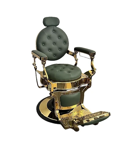 gaomon Vintage Barber Chair for Barbershop,Heavy Duty 360 Hydraulic Recline Salon Chair with Adjustable Headrest and Footrest,Supports Up to 700lbs