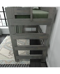 Max and Lily Solid Wood Loft Bed with Desk, Modern Farmhouse High Twin For Kids