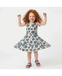 Mightly Girls Toddler Fair Trade Organic Cotton Print Sleeveless Twirl Dress