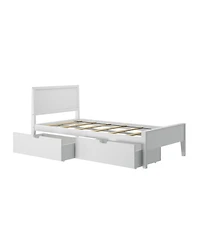 Max & Lily Classic Twin-Size Bed with Panel Headboard and Storage Drawers
