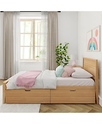 Max & Lily Classic Twin-Size Bed with Panel Headboard and Storage Drawers