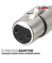 5Core Xlr Connector 20 Pair Male Female to 1/4 Audio Jack 3 Pin Secure Mic Plug w Locking Ends