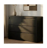 gaomon 6 Drawer Modern Wooden Dresser with Handleless Design, Wide Storage Chest for Bedroom Living Room Entryway