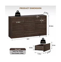 gaomon 9 Drawer Modern Wooden Dresser with Handleless Design, Wide Storage Chest for Bedroom Living Room Entryway