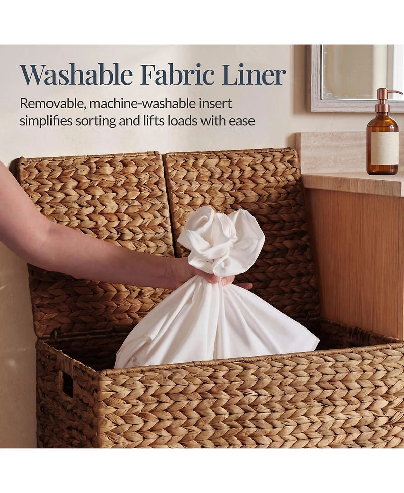 Best Choice Products Large Storage Basket w/ Separate Lid, Washable Sectioned Liner Bag