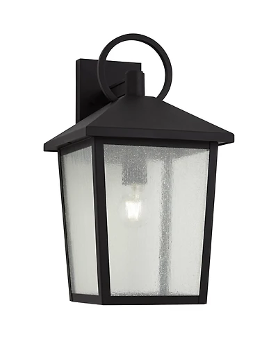 John Timberland Westmont 18" High Modern Outdoor Wall Light Fixture Mount Porch House Weatherproof Sand Black Aluminum Glass Shade