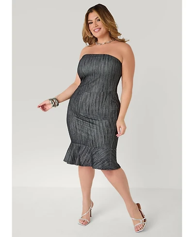 Ashley Stewart Women's Strapless Denim Bodycon Dress