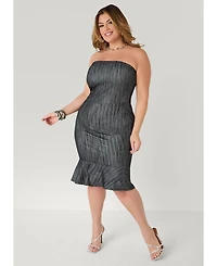Ashley Stewart Women's Strapless Denim Bodycon Dress