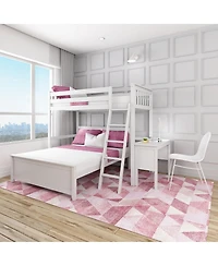 Max and Lily L-Shaped Twin over Full Bunk Bed with Desk