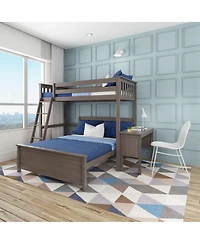 Max and Lily L-Shaped Twin over Full Bunk Bed with Desk