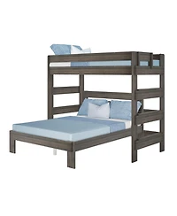 Max and Lily Solid Wood Modern Farmhouse Bunk Bed, L-Shaped Twin over Queen Bed Frame For Kids