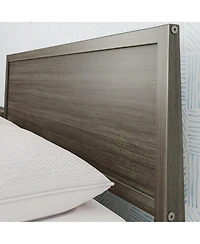 Max and Lily Full Bed Frame with Headboard, Solid Wood Platform for Kids, Pecan